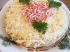 Блинчатый торт с крабовыми палочками