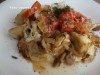 Пельмени запеченные с грибами и помидорами