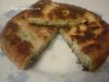 Слоеная лепешка с сыром и зеленью