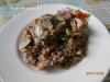 Курица с грибами с белым соусом