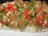 Легкая закуска из баклажан и свежего помидора