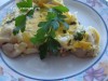 Омлет с пельменями и сыром