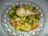 Тушёная картошка с курицей в микроволновке