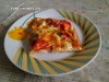Пицца с ветчиной, грибами и соусом тартар