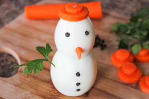Как приготовить Снеговик из вареных яиц - пошаговое описание