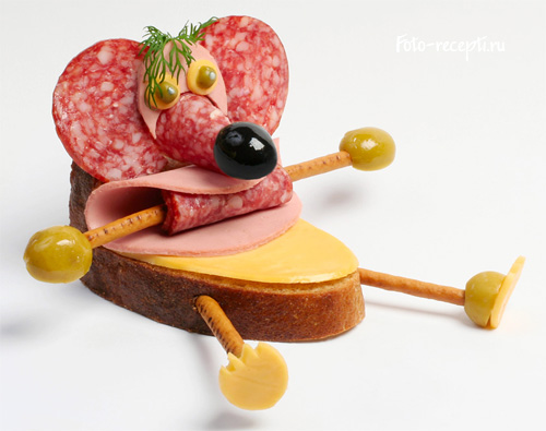 Мышка Бутерброды для детского праздника и завтрака детей